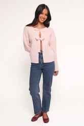 Arden Bow Cardigan - Pink