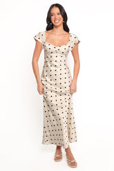 Elke Maxi Dress - Black Dot