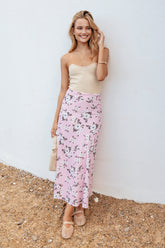 Evie Maxi Skirt - Pink Floral