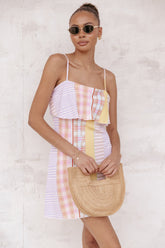 Junia Mini Dress - Pink Plaid