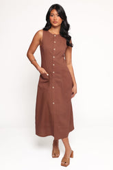 Kingsley Midi Dress - Chocolate