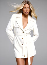 Safia Blazer Mini Dress - White