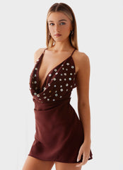 Renegade Feeling Mini Dress - Chocolate