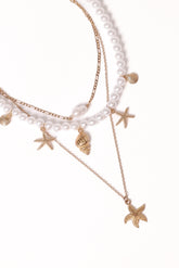 Riviera Necklace - Gold/Pearl