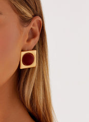 Romelle Earrings - Gold/Red