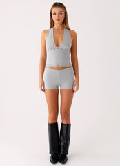Roxy Halter Top - Grey