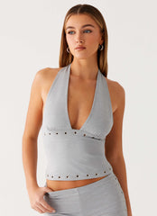 Roxy Halter Top - Grey