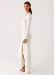 Sabetha Knit Maxi Dress - White