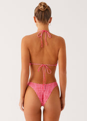Saint Lucia Bikini Bottoms - Pink Check