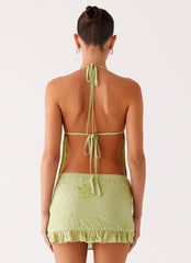 Savoir Beaded Halter Top - Mint