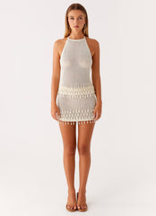 Scorpio Crochet Mini Skirt - Ivory