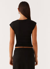 Shes A Lady Top - Black