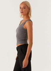 Signature Tank Top - Dark Grey Marle