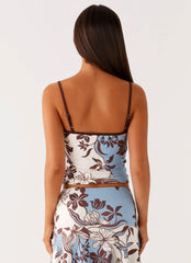 Skye Cami Top - Bluewood Blossom