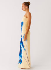 So You Say Strapless Maxi Dress - Heirloom Floral