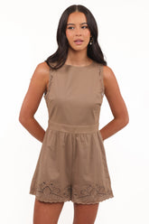 Zelus Romper - Brown