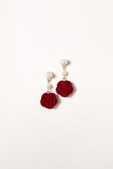 Gema Rose Earrings - Gold Red