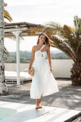 Vinny One Shoulder Maxi Dress - White