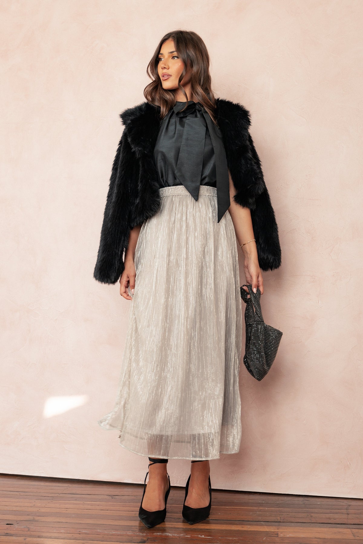 Tricia Maxi Skirt - Silver