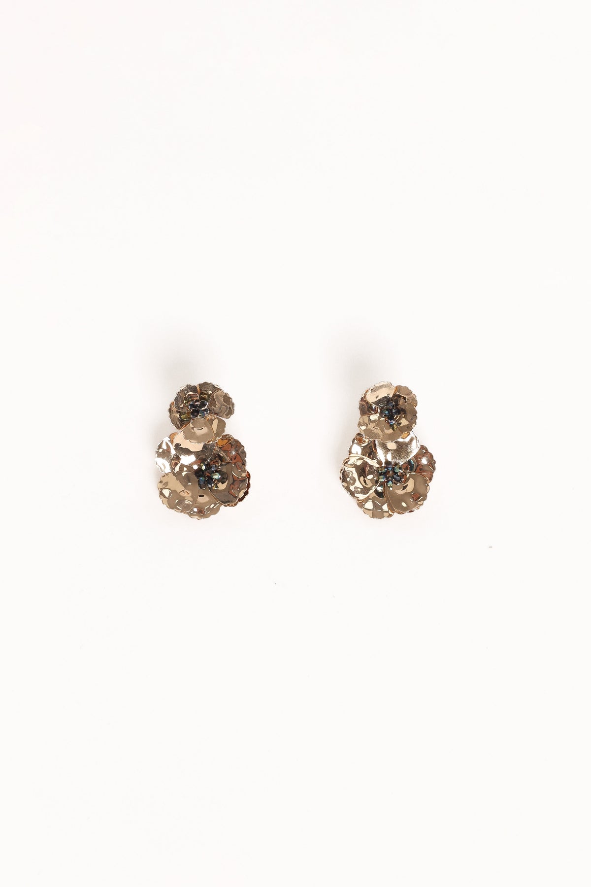 Evelina Flower Earrings - Gold