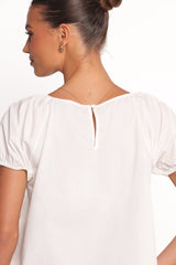 Abbott Pleated Top - White