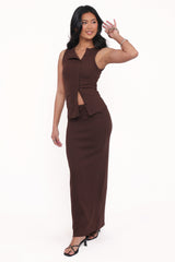 Adeline Two Piece Set - Chocolate