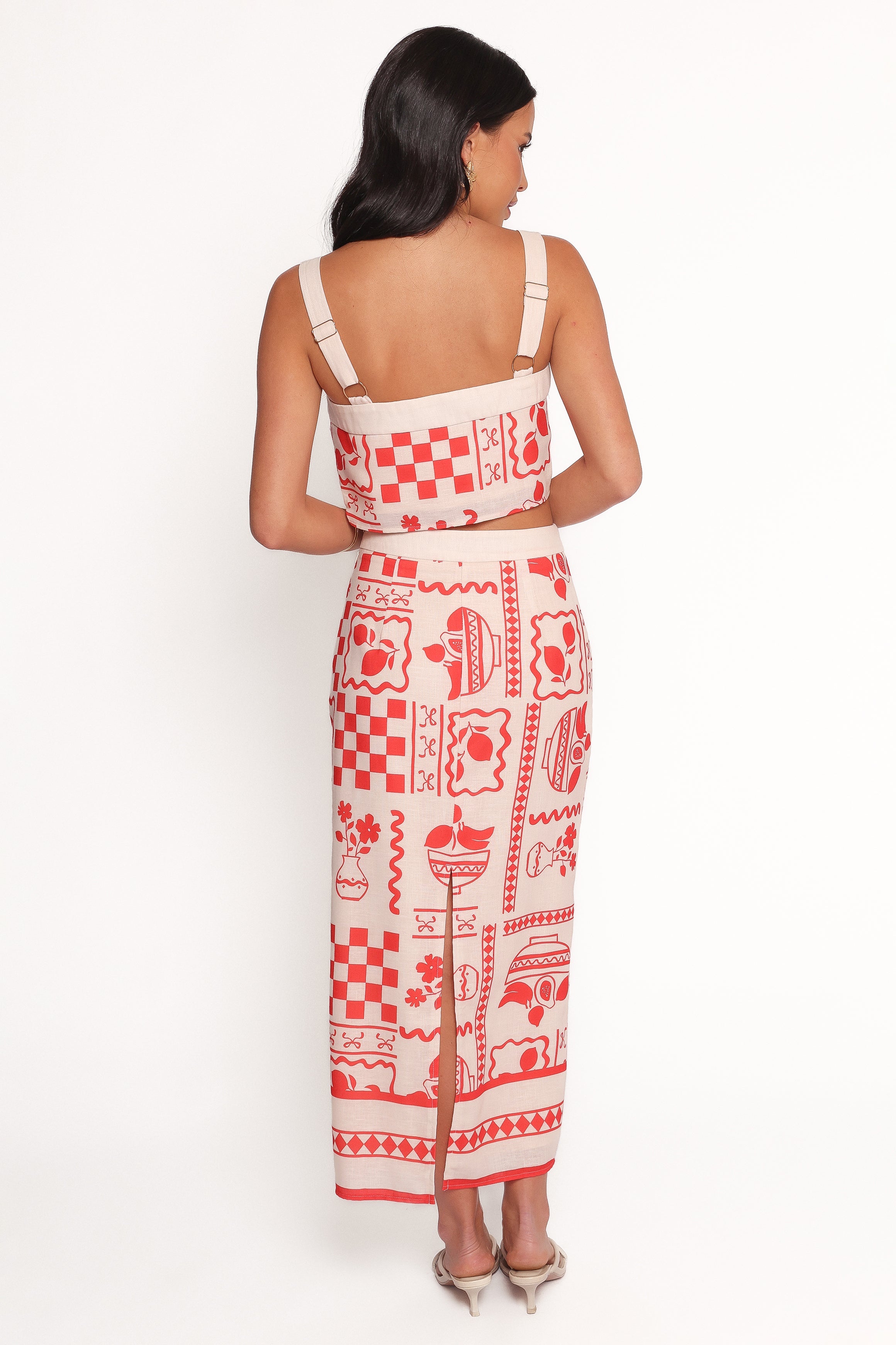 Albanie Skirt Set - Red Print