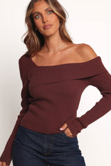 Aleena Knit Top - Chocolate Brown