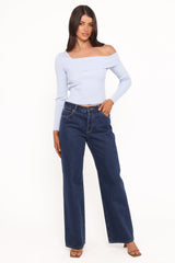 Aleena Knit Top - Light Blue