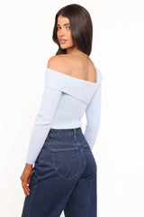 Aleena Knit Top - Light Blue