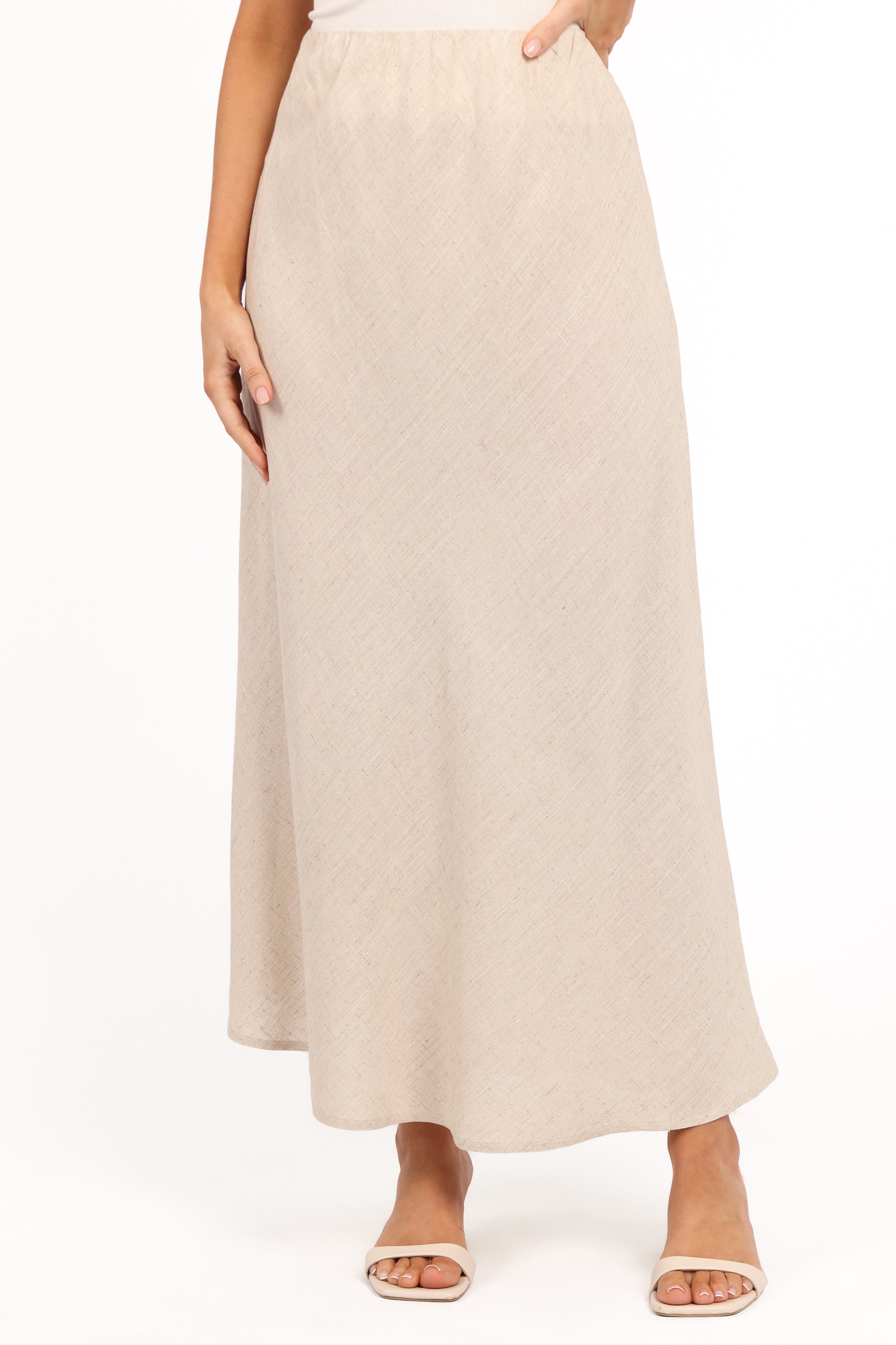 Alex Linen Midi Skirt - Oatmeal