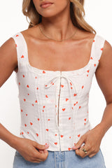 Alice Corset Top - Ditsy Heart