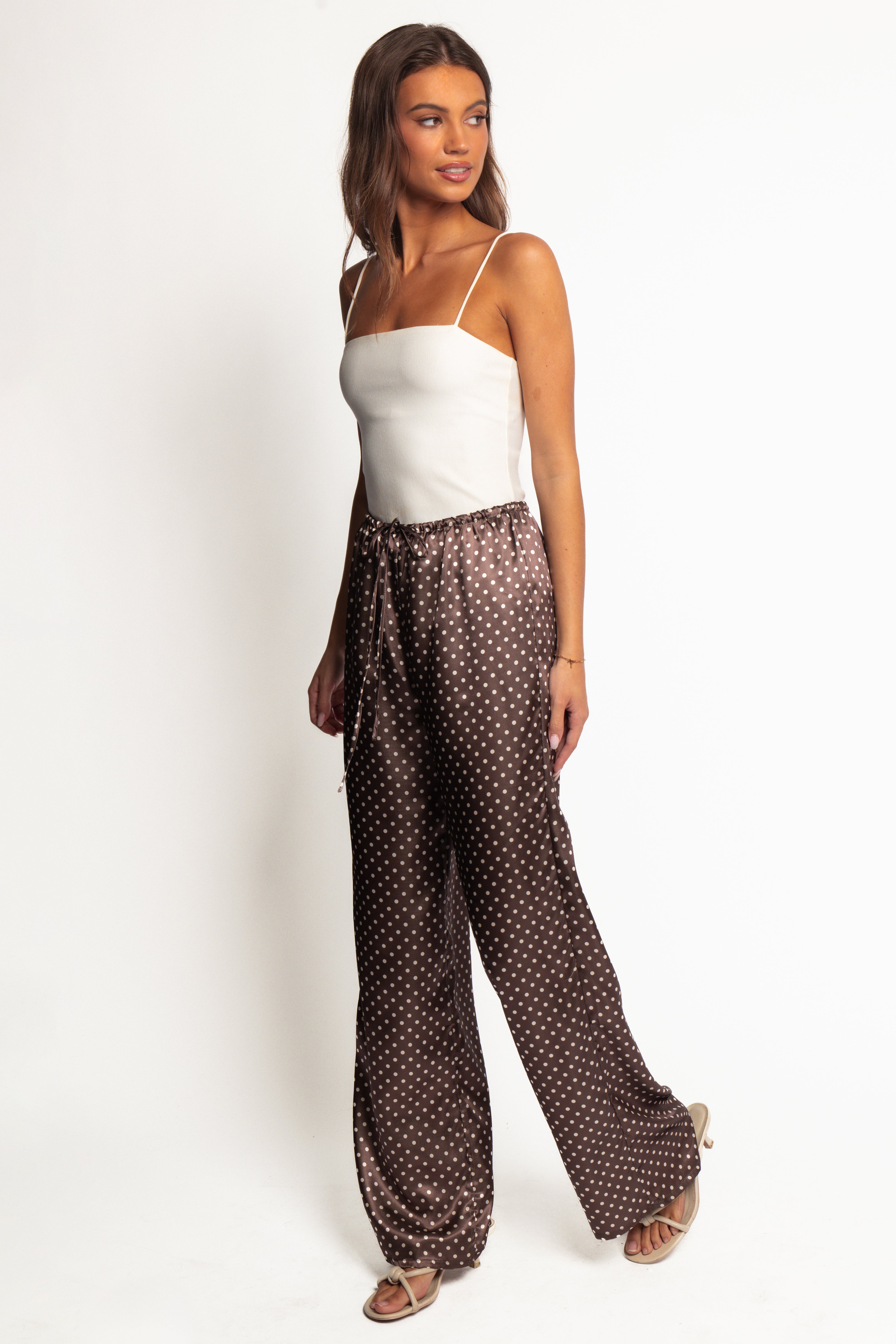 Alima Pants - Brown Polka Dot
