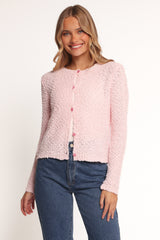 Ally Texture Cardigan - Pink