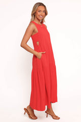 Almudena Midi Dress - Red