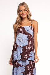 Angie Top - Blue Poppies