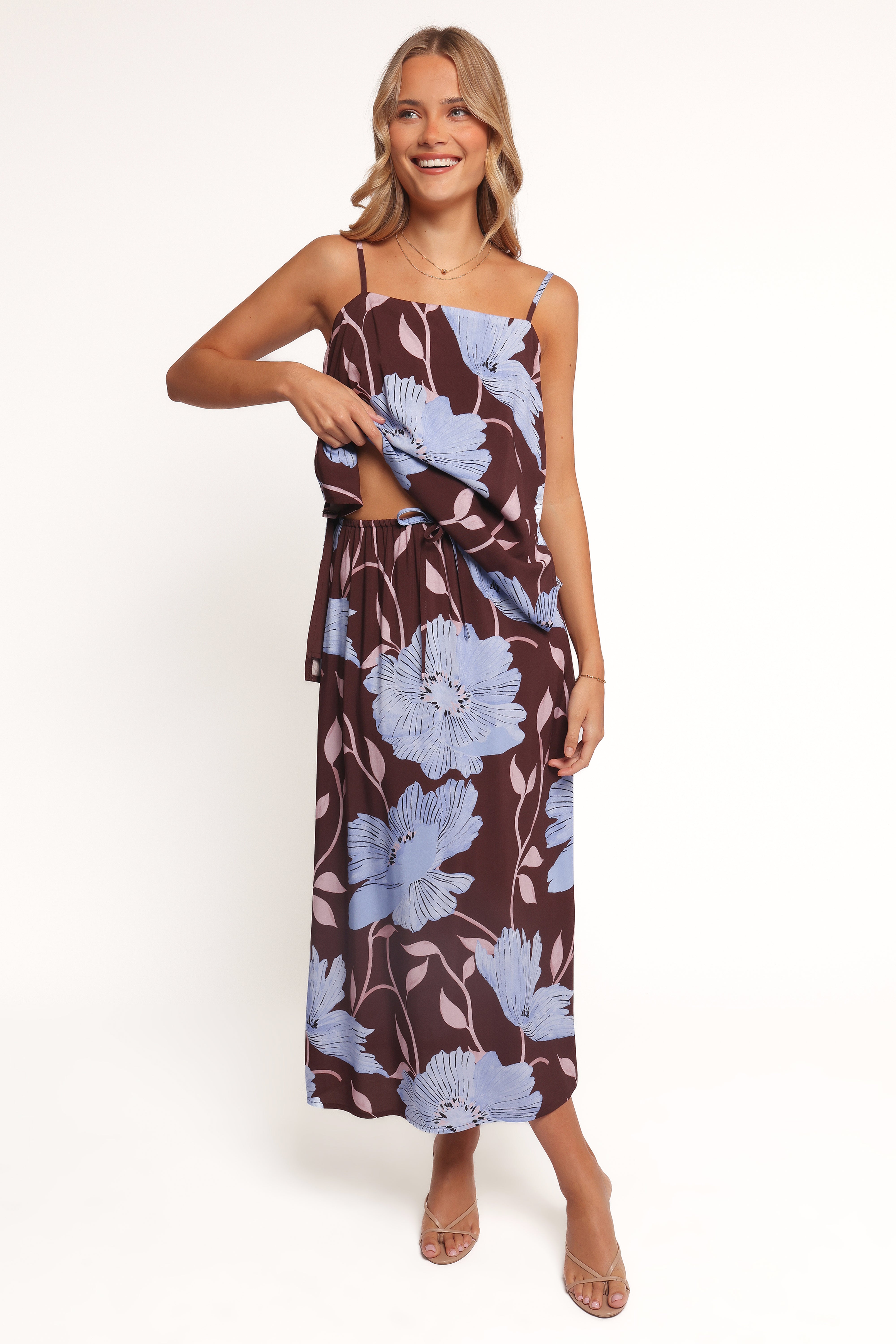 Angie Top - Blue Poppies