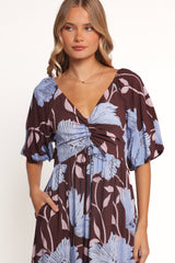 Annabella Maxi Dress - Blue Poppies