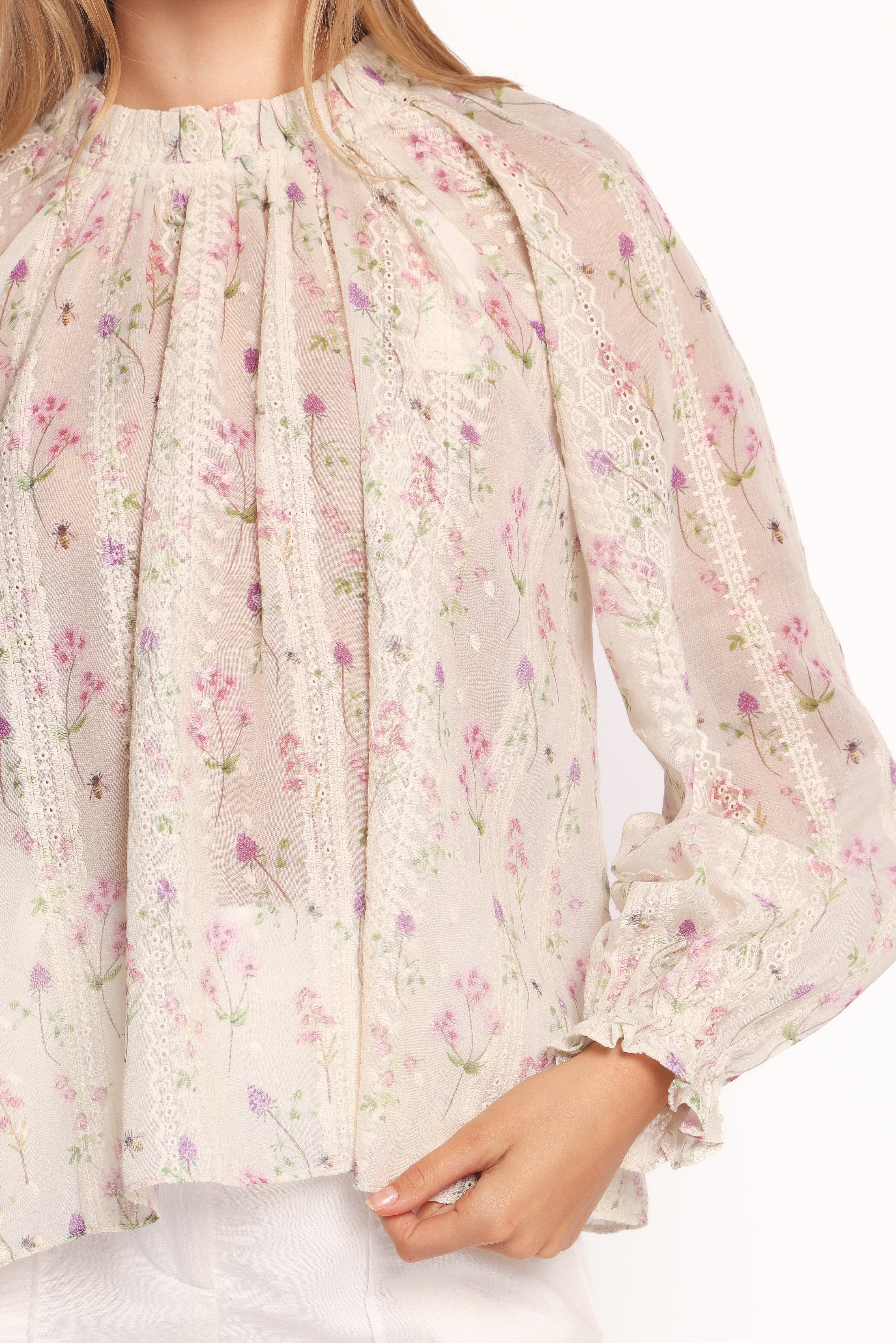 Annie Long Sleeve Top - Pink Floral