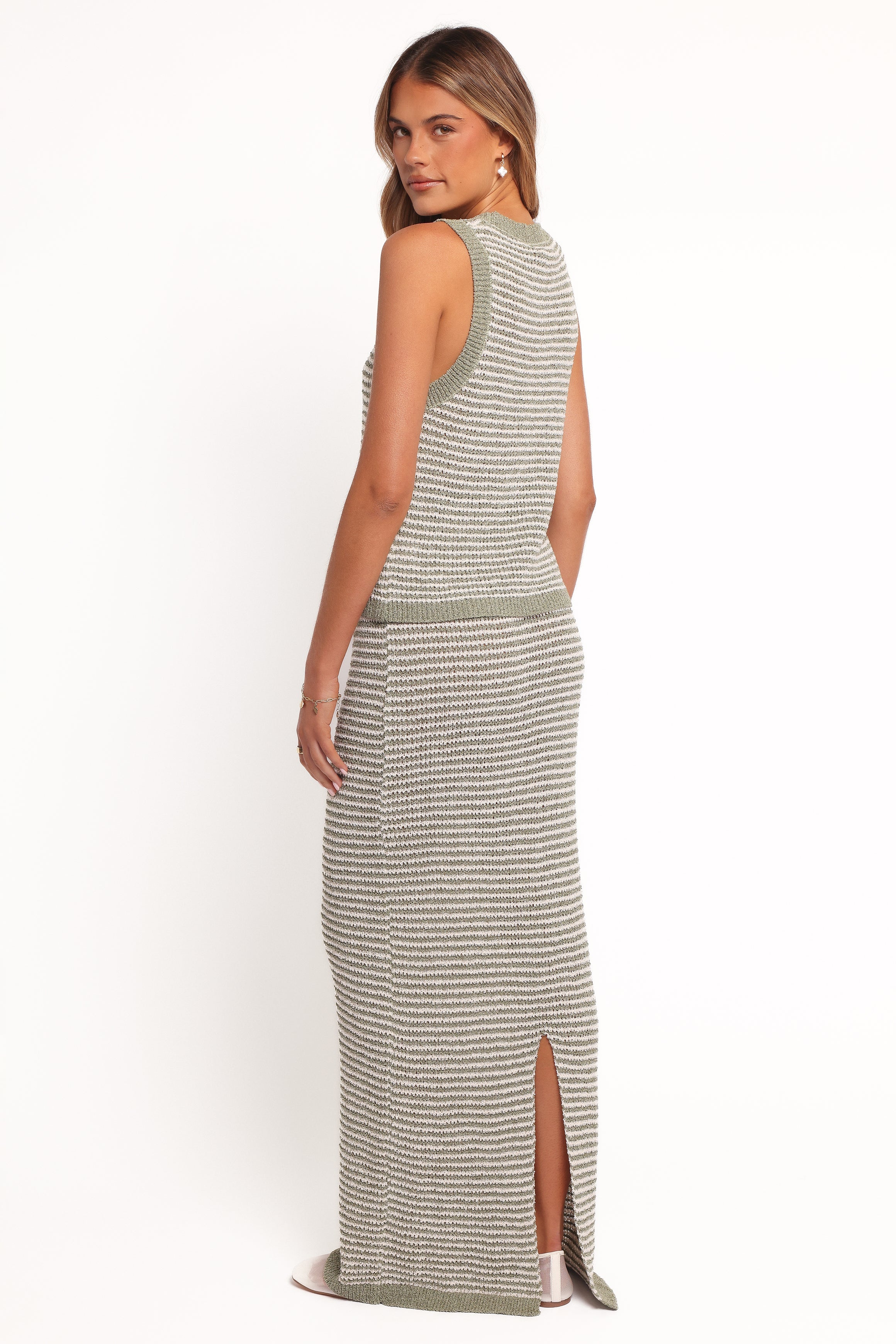 Arella Knit Skirt - Sage/cream