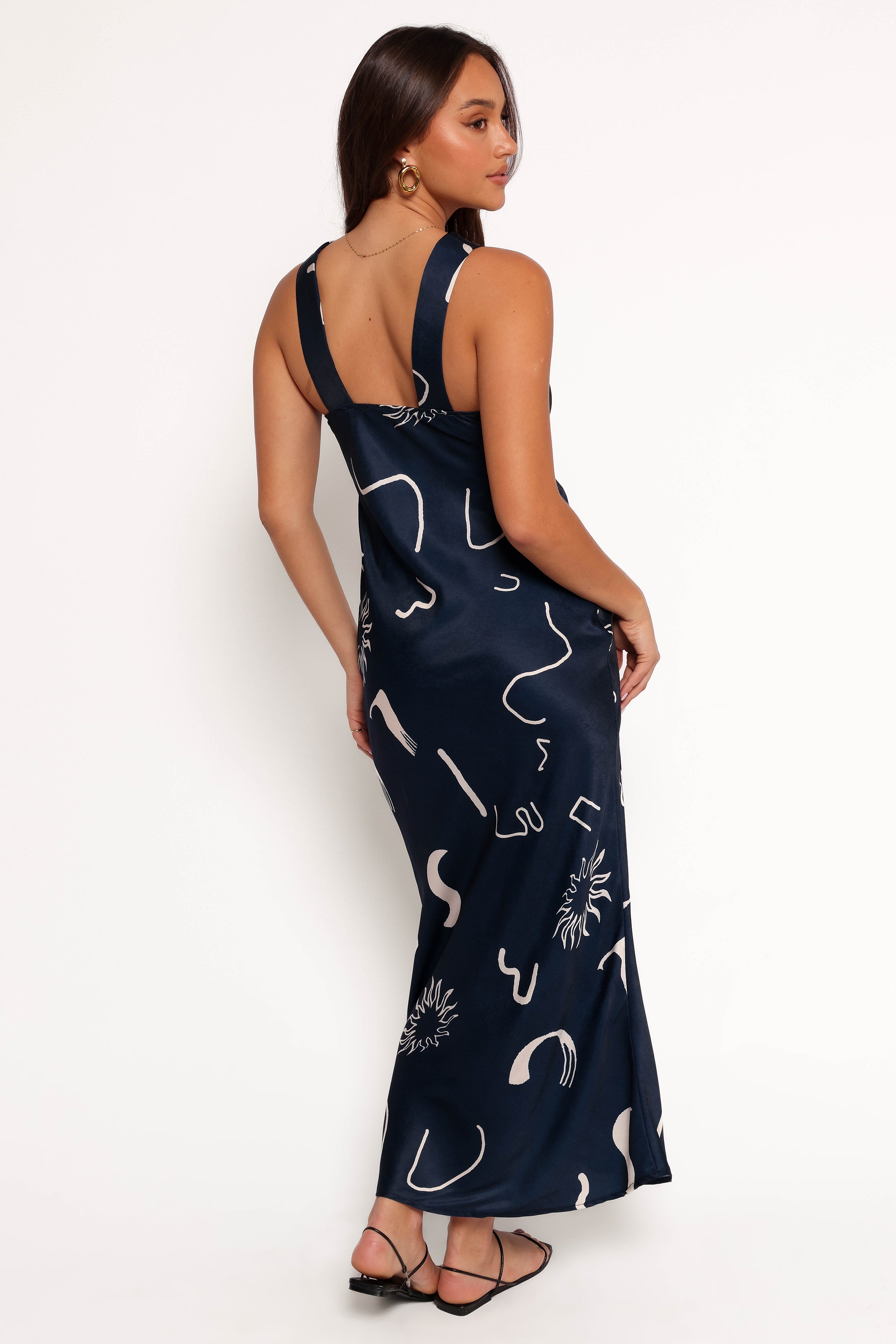Ashlyn Midi Dress - Navy Print