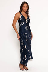Ashlyn Midi Dress - Navy Print