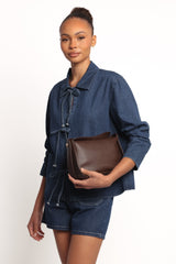 Avon Bow Front Denim Shacket - Denim