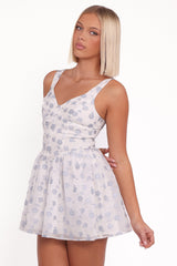 Arianne Mini Dress - White/Blue Floral