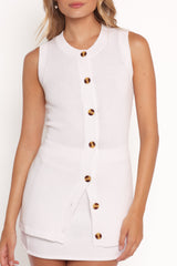 Bella Knit Vest Top - White