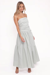 Blanche Strapless Maxi Dress - Mint