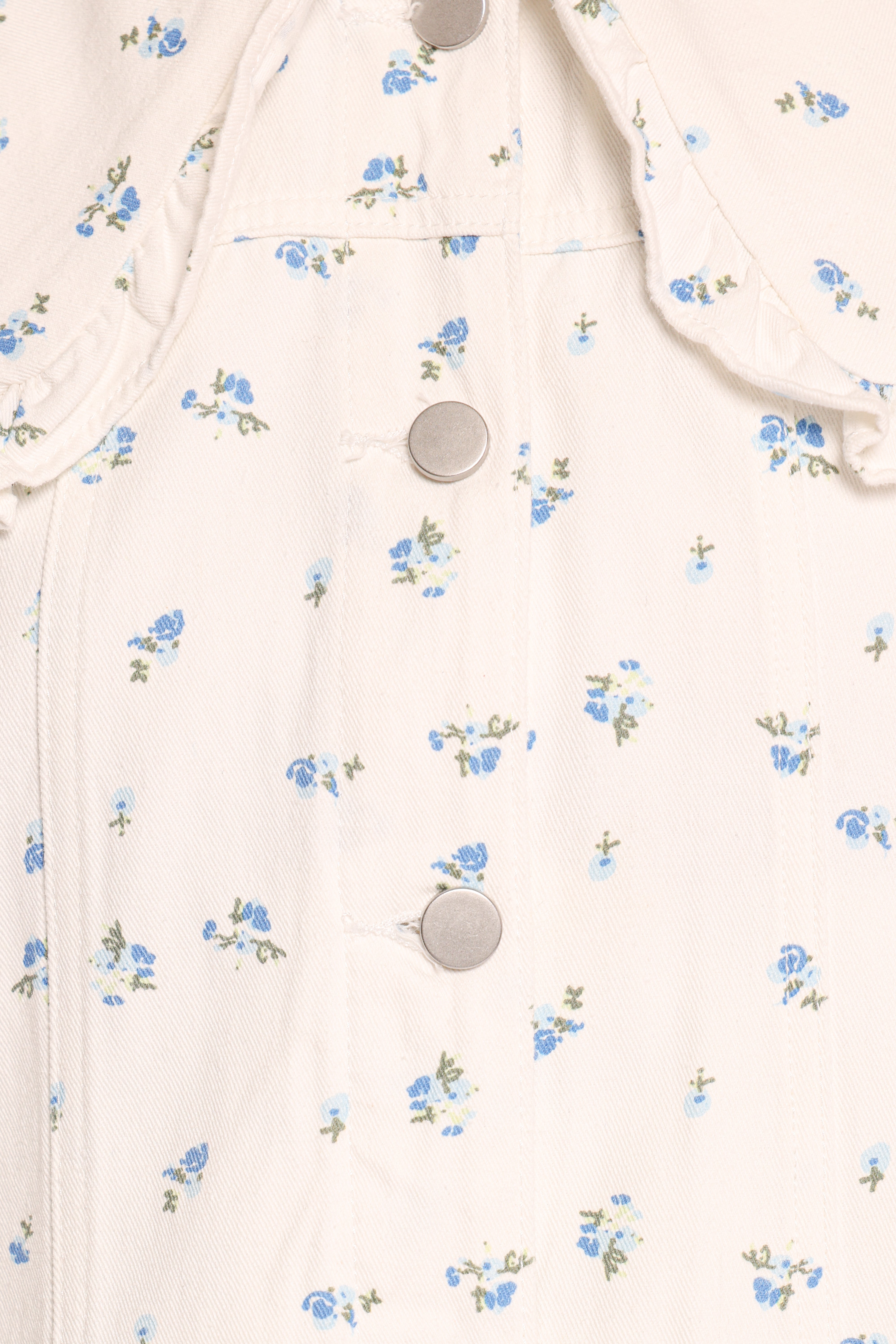 Blue Flower Denim Jacket - Off White