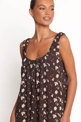 Bowman Maxi Dress - Brown Floral