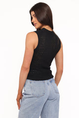 Brody Sheer Knit Top - Black