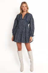 Brooklyn Mini Dress - Blue Floral